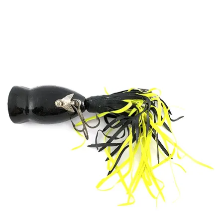 Vintage Fred Arbogast Hula Popper, 1/4oz black fishing lure #21834