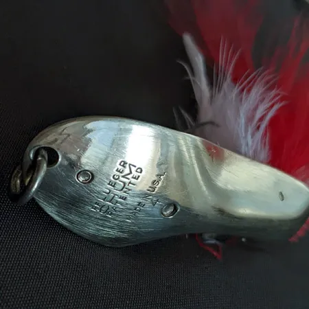 Vintage Pflueger Chum 4, 3/4oz nickel fishing spoon #21836