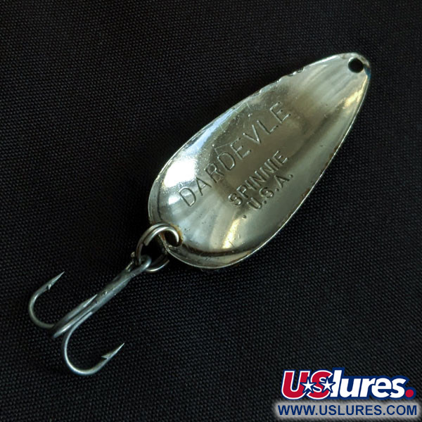 Vintage  Eppinger Dardevle Spinnie, 1/3oz nickel/blue fishing spoon #21858