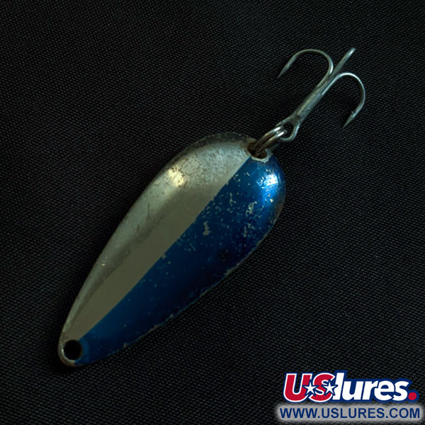 Vintage  Eppinger Dardevle Spinnie, 1/3oz nickel/blue fishing spoon #21858