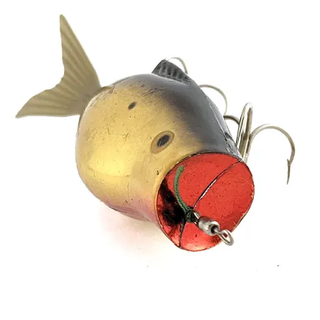 Vintage Powerpak Spring activated surface minnow (1990s), 1/2oz Gold fishing lure #21887