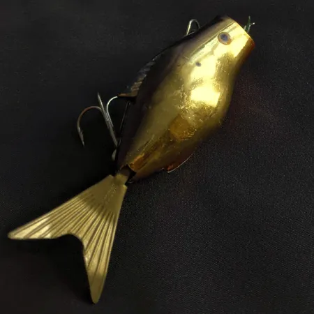 Vintage Powerpak Spring activated surface minnow (1990s), 1/2oz Gold fishing lure #21887