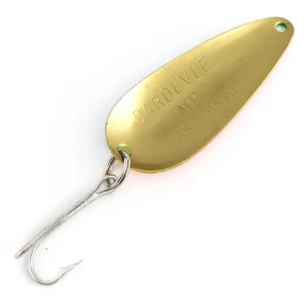 Vintage Eppinger Dardevle Imp, 2/5oz Fire tiger fishing spoon #21900