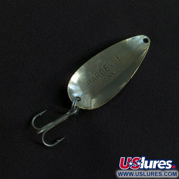 Vintage  Eppinger Dardevle Spinnie, 1/3oz gold/nickel fishing spoon #21901