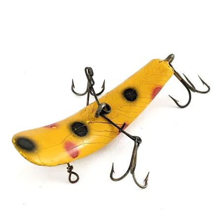 Vintage Helin Tackle Helen Flatfish X4, 1/8oz yellow fishing lure #21911