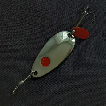 Vintage Les Davis Hotrod, 1/4oz nickel/red fishing spoon #21929