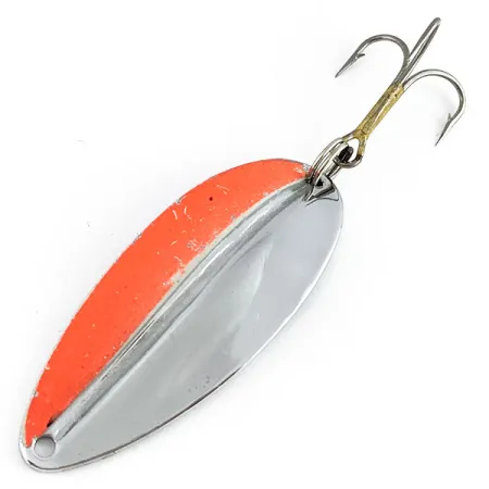 Vintage TODDCO Main Liner, 2/5oz nickel/orange fishing spoon #21933