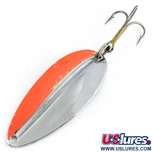 Vintage TODDCO Main Liner, 2/5oz nickel/orange fishing spoon #21933