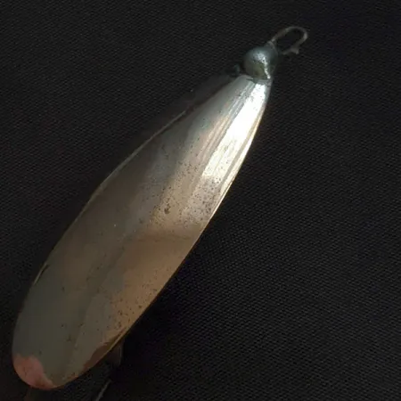 Vintage Johnson Silver Minnow, 2/5oz black/copper/nickel fishing spoon #21948