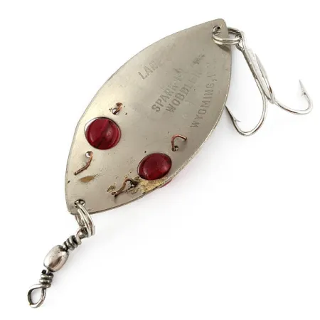 Vintage Lanes Tackle & Bait Lane's Spark-L-Eye, 3/4oz nickel/red eyes fishing spoon #21950