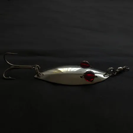 Vintage Lanes Tackle & Bait Lane's Spark-L-Eye, 3/4oz nickel/red eyes fishing spoon #21950
