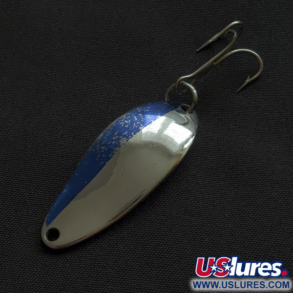 Vintage   Seneca Little Cleo, 1/4oz nickel/blue fishing spoon #21956