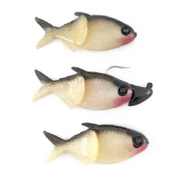 Creme Lit'l Fishie 2" Rigged Shad Black Back