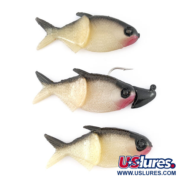 Creme Lit'l Fishie 2" Rigged Shad Black Back