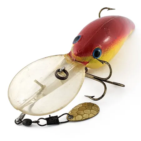 Vintage Angler's Pride Luhr Jensen Chow Hound , 3/4oz red/yellow fishing lure #21971