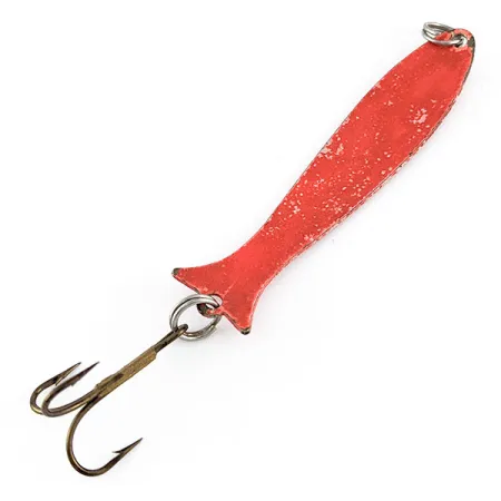 Vintage Williams Mooselook wobbler, 3/16oz Red fishing spoon #21972