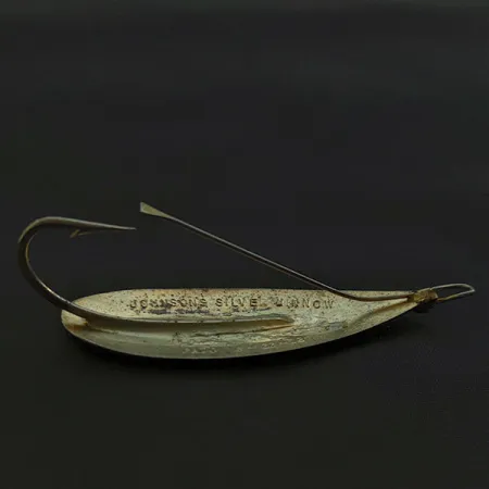 Vintage Johnson Silver Minnow, 2/5oz silver/gold fishing spoon #21973