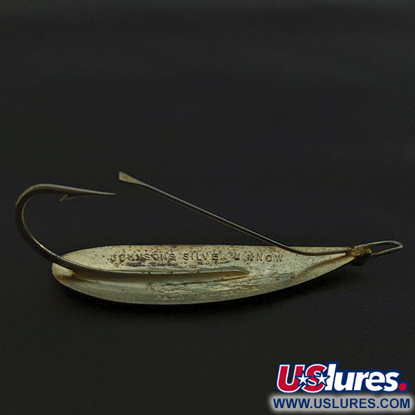 Vintage   Johnson Silver Minnow, 2/5oz silver/gold fishing spoon #21973