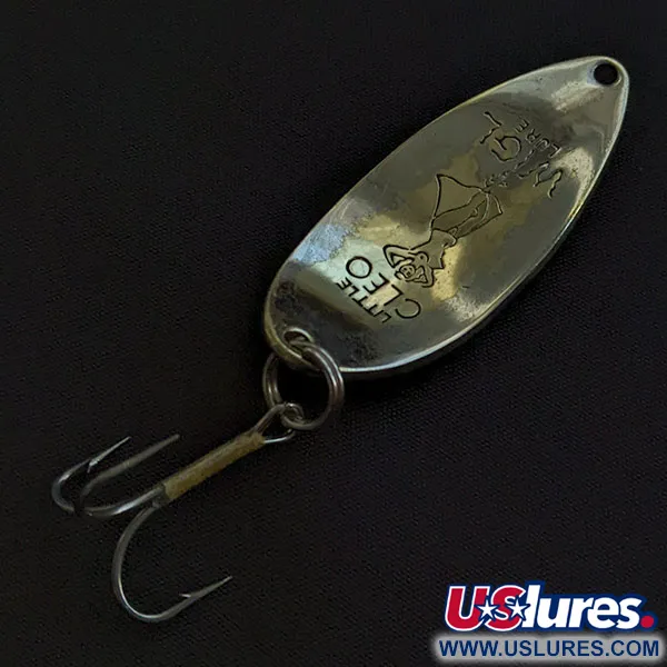 Vintage  Seneca Little Cleo (Hula Girl), 2/3oz gold/nickel fishing spoon #21974