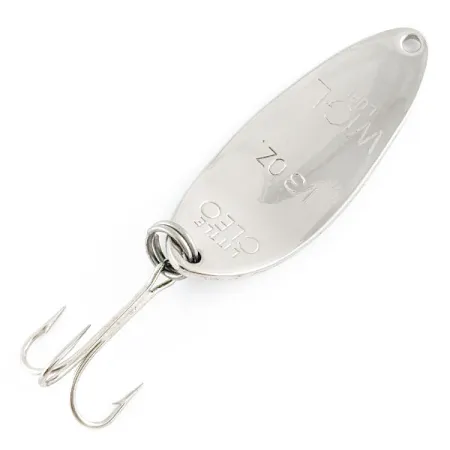 Vintage Acme Little Cleo (1980s), 1/3oz nickel/green fishing spoon #21982