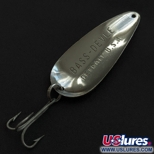 Vintage  Eppinger Dardevle Bass-Devle, 2/5oz nickel fishing spoon #21991