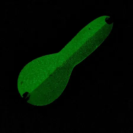 Vintage Glen Evans Loco 2, 1/3oz white/green Glow - glows in the dark fishing spoon #22000