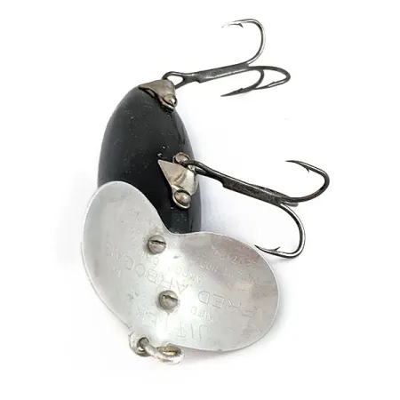 Vintage Fred Arbogast Jitterbug Early Bug Eye​ (1960s)​, 1/2oz black fishing lure #22014