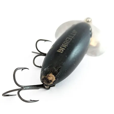 Vintage Fred Arbogast Jitterbug Early Bug Eye​ (1960s)​, 1/2oz black fishing lure #22014