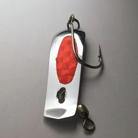 Vintage Vintage Les Davis  Pt Defiance Fishing Spoon, 3/16oz nickel/red fishing spoon #22056