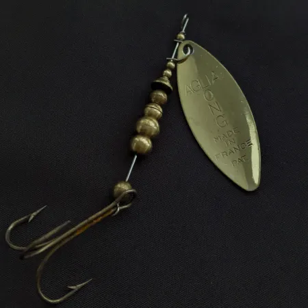 Vintage Mepps Aglia Long 3, 2/5oz Gold spinning lure #22084