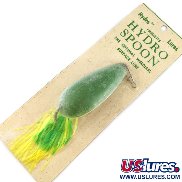 Vintage  Hydro Lures Hydro Spoon, 1/2oz green fishing lure #22093