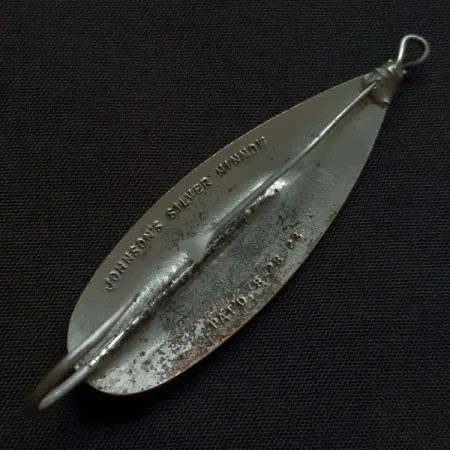 Vintage Johnson Silver Minnow, 1/3oz nickel/copper fishing spoon #22104