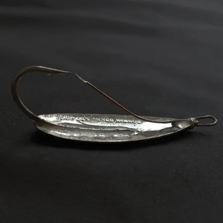 Vintage Johnson Silver Minnow, 1/3oz nickel fishing spoon #22105