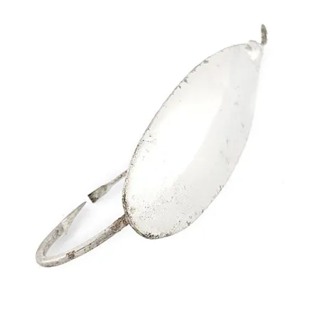 Vintage Johnson Silver Minnow, 1/3oz nickel fishing spoon #22105