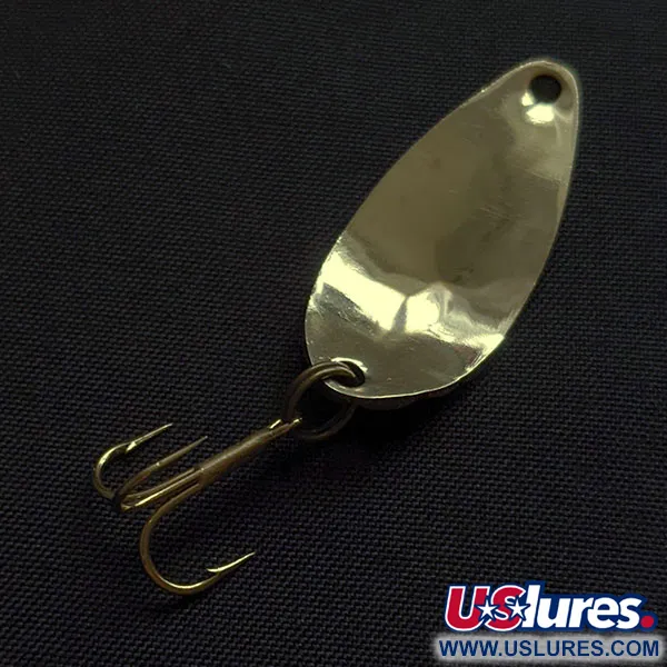 Vintage Acme Little Cleo bubbles, 1/8oz gold fishing spoon #22116