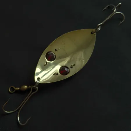 Vintage Hofschneider Red Eye Wiggler, 1oz gold fishing spoon #22123