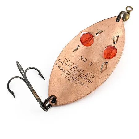 Vintage Horrocks-Ibbotson Wobbler №2, 3/4oz copper /red eyes fishing spoon #22124