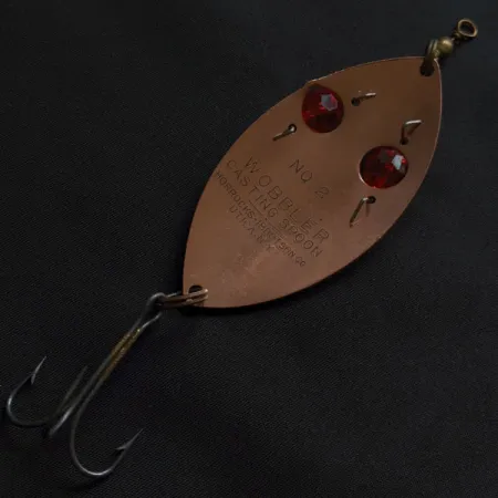 Vintage Horrocks-Ibbotson Wobbler №2, 3/4oz copper /red eyes fishing spoon #22124