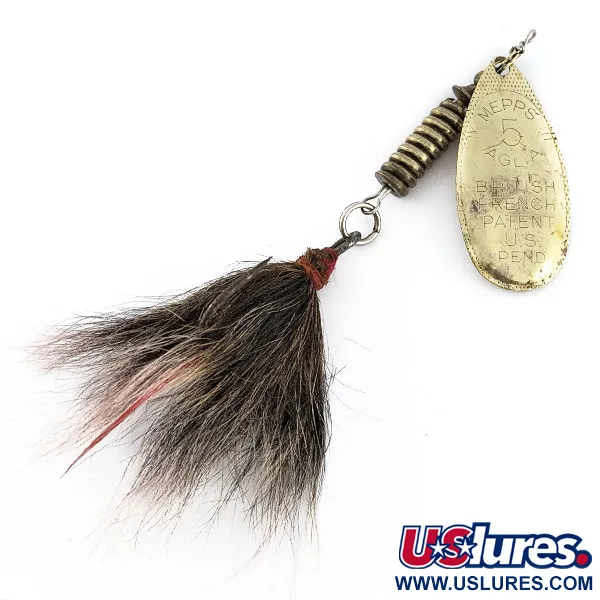 Vintage Mepps Aglia 5 (1960s), 1/2oz gold spinning lure #22140