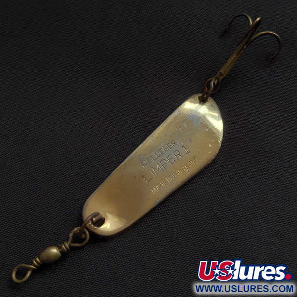 Vintage   Pflueger Limper 1, 1/4oz gold fishing spoon #22146