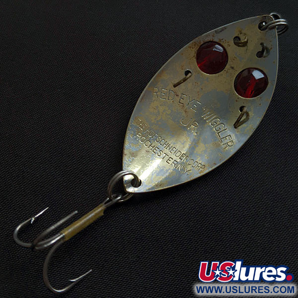 Vintage   Hofschneider Red Eye Junior, 1/2oz gold/nickel/red eyes fishing spoon #22153