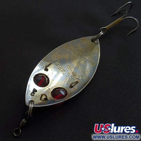 Vintage   Hofschneider Red Eye Junior, 1/2oz gold/nickel/red eyes fishing spoon #22153