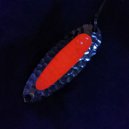 Vintage Blue Fox Pixee UV, 1/4oz nickel/red UV fishing spoon #22158