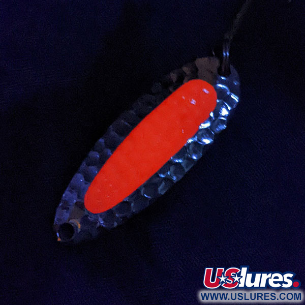 Vintage   Blue Fox Pixee UV, 1/4oz nickel/red UV fishing spoon #22158