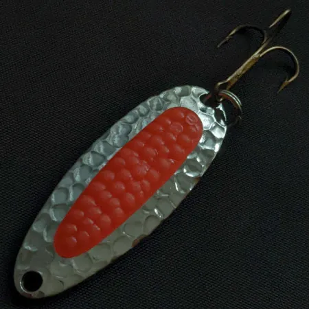 Vintage Blue Fox Pixee UV, 1/4oz nickel/red UV fishing spoon #22158
