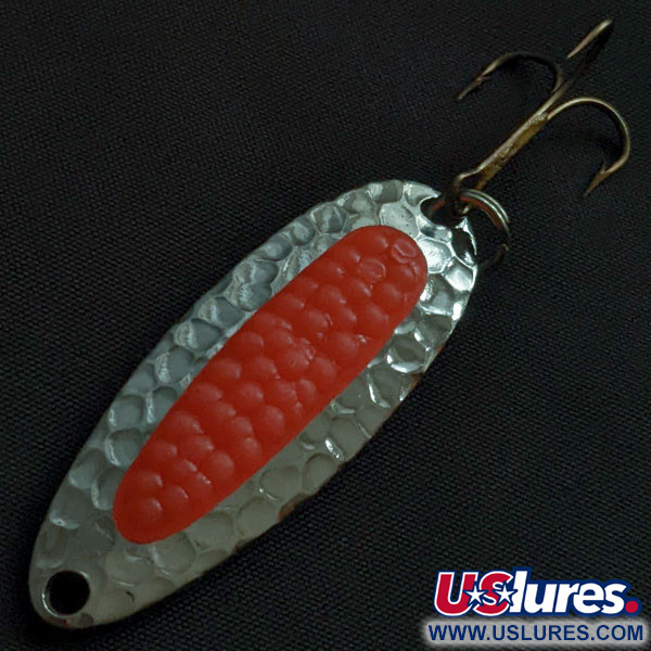 Vintage   Blue Fox Pixee UV, 1/4oz nickel/red UV fishing spoon #22158