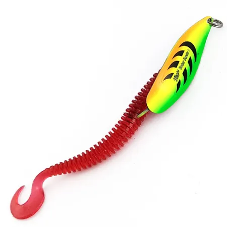 Vintage Mepps Timber Doodle 1, 2/5oz Fire Tiger fishing spoon #22159