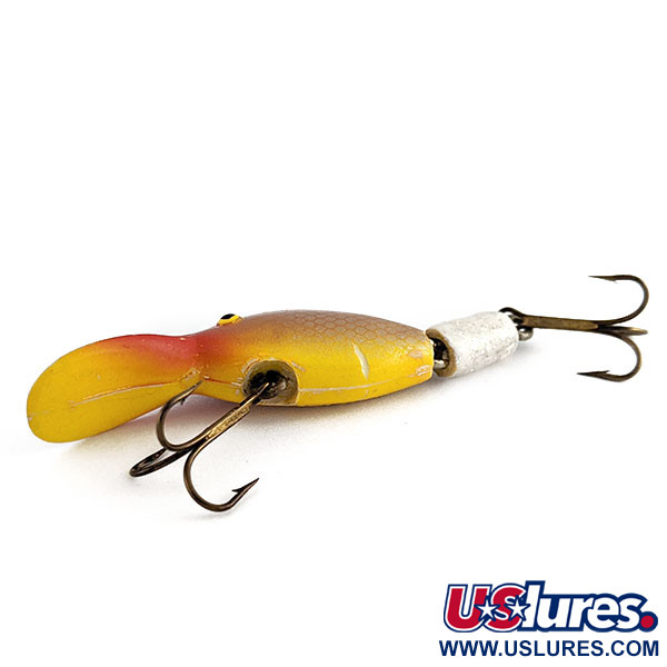 Vintage   Sparkle Tail, 1/4oz yellow/brown fishing lure #22178