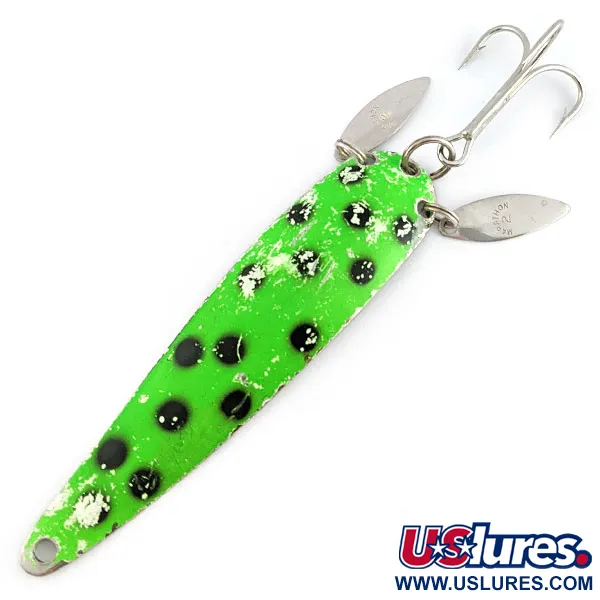 Vintage  Marathon  Marathon, 3/5oz nickel/green/black fishing spoon #22181