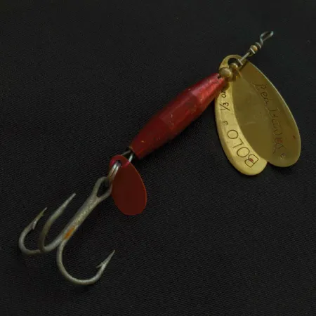 Vintage Les Davis Bolo, 1/3oz brass/red spinning lure #22188
